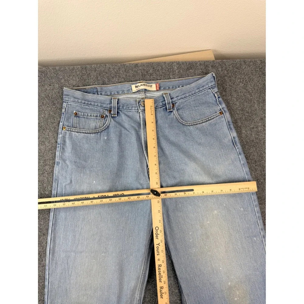 Levis 550 Relaxed Fit Mens Jeans 36x34 Light Wash Blue Cotton Denim‎ 550-0261
